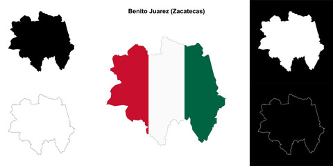 Benito Juarez municipality (Zacatecas) outline map set