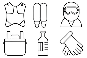 lab safety equipment line art for safe work