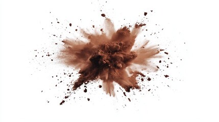 Fine brown spice powder is piled high on a white background, suitable for culinary experts and seasoning aficionados