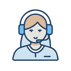 Female Support Avatar Icon Representing Helpdesk Assistance and Customer Service
