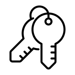 key outline icon. password black line illustration.