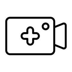 Fototapeta premium add video outline icon. video black line illustration.