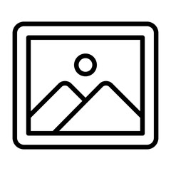 gallery outline icon. picture black line illustration.