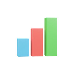 3d bar chart icon isolated on transparent background