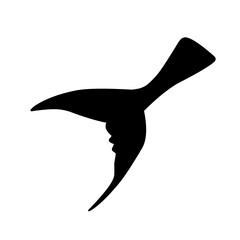 mermaid silhouette side view vector illustration