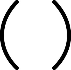 Brackets flat line icons. Brace vector signs of typography symbols Text brackets. isolated on transparent background