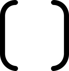 Brackets flat line icons. Brace vector signs of typography symbols Text brackets. isolated on transparent background