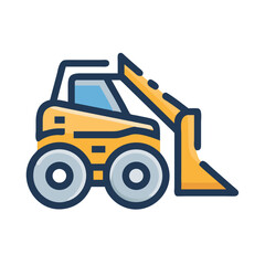 Naklejka premium Bulldozer Machine Icon Representing Construction, Excavation, and Heavy Machinery