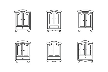armoire line art vector illustration © MST