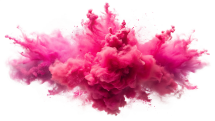  pink smoke paint explosion powder splash isolated on white background PNG , AI GENERATED
