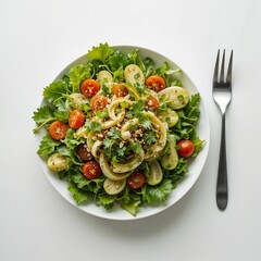 salad isolated on white