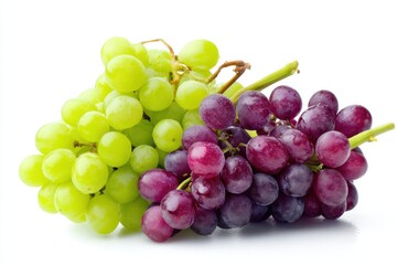 Fototapeta premium Green and red grapes still life isolated on white background