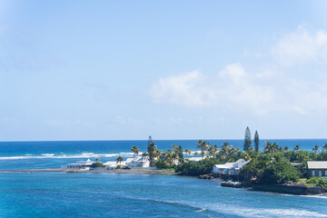 seaside resort on coast with white sands