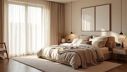 Stylish Bedroom Interior – Warm Earth Tone Design