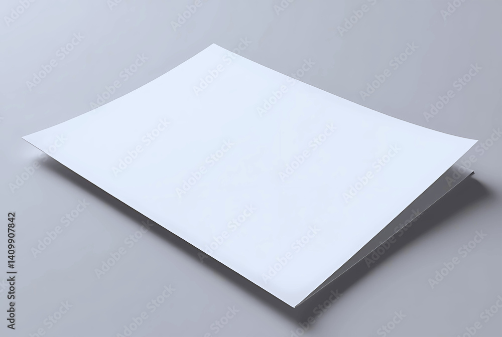 Wall mural a4 broua4 brouchure mock up. a3 half-fold blank template design. flyer with copy space. realistic 3d