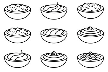 lam chowder elegant line art drawing of soup