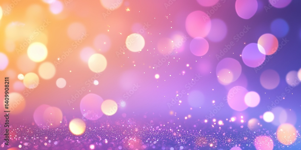 Poster a vibrant background featuring colorful bokeh lights and shimmering effects, creating a dreamy and f