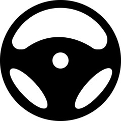 Car, automobile steering or driving wheel flat icon isolated on transparent background.