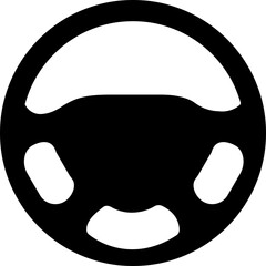 Car, automobile steering or driving wheel flat icon isolated on transparent background.