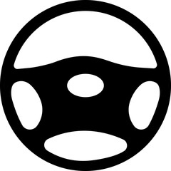 Car, automobile steering or driving wheel flat icon isolated on transparent background.