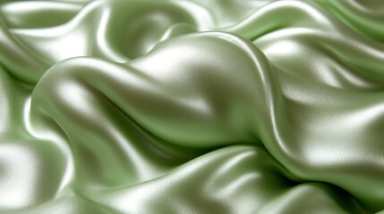 Draped Sage Green Fabric Shows Soft Waves and Texture