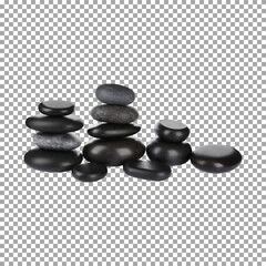Minimalist Black Stones Tower for Meditation and Relaxation on transparent background, png, psd
