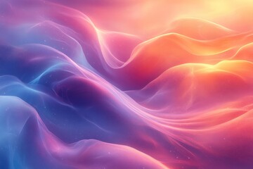 Obraz premium Colorful abstract waves flowing in vibrant ethereal background with glowing particles