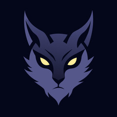 Fototapeta premium black cat logo on a black background