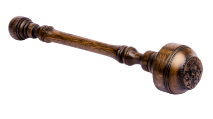 Professional Gavel Isolated on White Background Legal Justice Concept