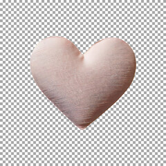 Cute pink Heart Plushie for Valentine's Day Crafts and Designs on transparent background, png, psd
