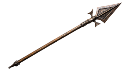 Medieval Spear Isolated on White Background - Professional Weapon Photography