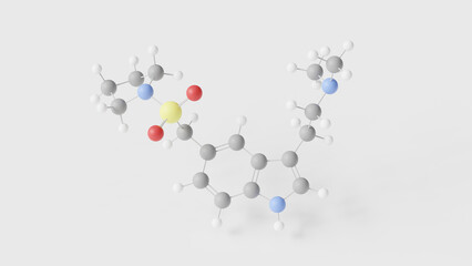 almotriptan molecule 3d, molecular structure, ball and stick model, structural chemical formula antimigraine agents