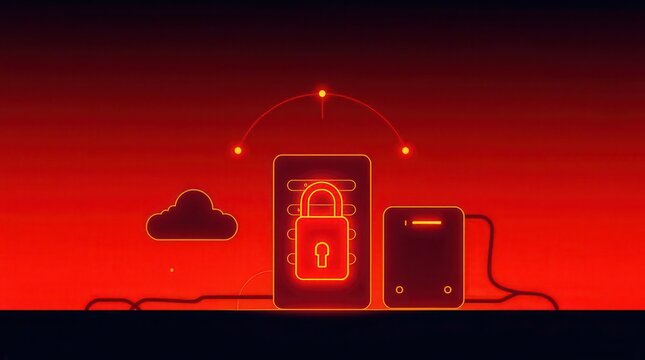 Secure server room protecting cloud data with firewall, encryption, and access controls for safety.