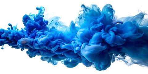 Fototapeta premium blue color in water smoke isolated on white background PNG