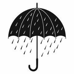 black umbrella vector illustration on white © naharcreative