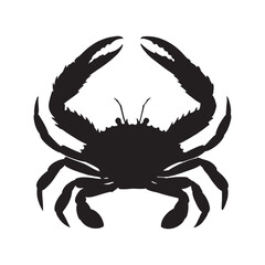 Crab silhouette vector illustration on white background