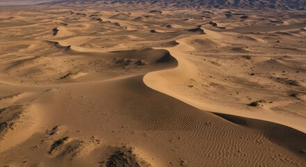 Sand Dunes Landscape Aerial View in Desert