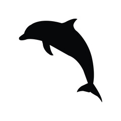 Dolphin silhouette vector illustration on white background