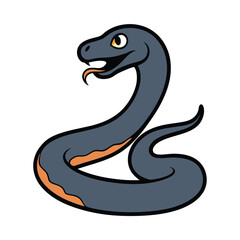 Cute cartoon snake with a friendly expression.