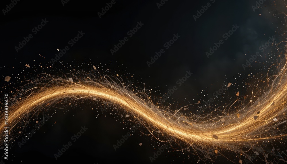 Poster dynamic light trails create stunning visual effects abstract background digital artwork dark environ
