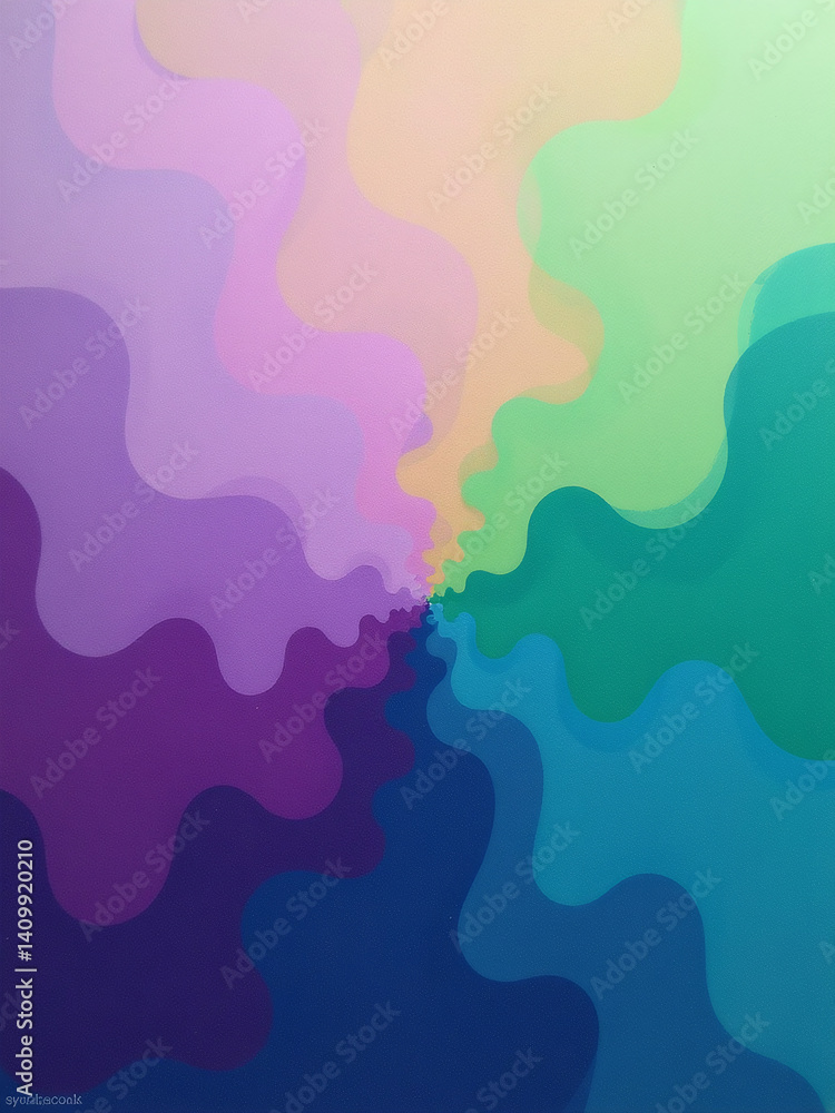 Aufkleber Purple And Green Colors Blend In A Wide Banner Design On An Abstract Colorful Background With Plenty Of Space.