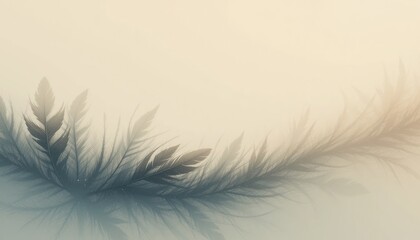 Obraz premium Soft shadows of delicate leaves ethereal nature scene digital art tranquil environment abstract perspective serenity concept for mindfulness