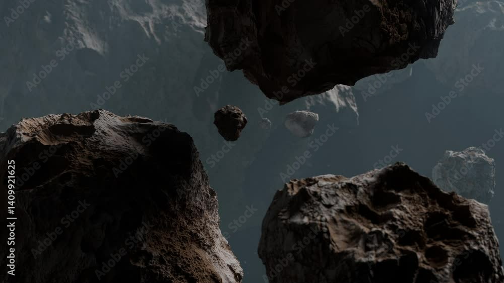Canvas Prints asteroids in space. elements of this image furnished by nasa, 3d illustration