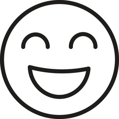 happy emoji , smile emoji , emotion emoji , happiness emoji line icon vector on white background.