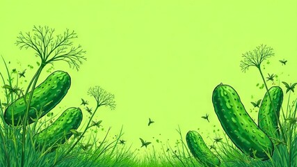 Cucumber day card, space for text