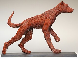 Naklejka premium Rusty Wire Dog Sculpture