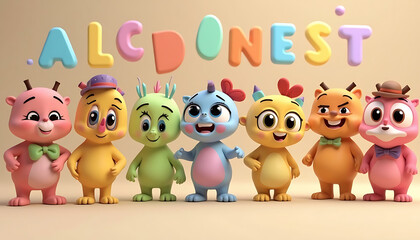 Naklejka premium Alphabet Learning – Educational Visuals for Kids