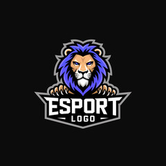 Esport Lion Mascot Logo: Gaming Team Identity, Badge Design, Modern Style