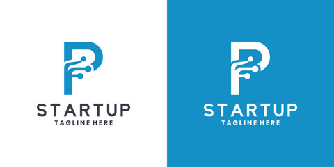 Tech startup logo with letter P