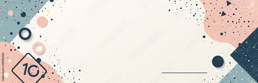 Poster soft grunge textures and geometric shapes contrast with sleek business elements on a blank, versatil